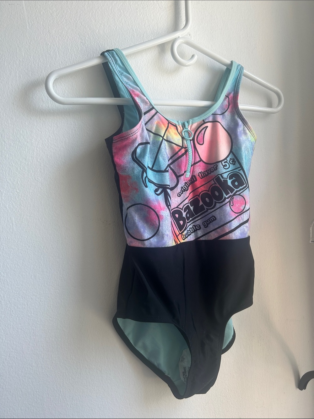 Justice Pastel Tie-Dye One-Piece Swimsuit with Mint Trim